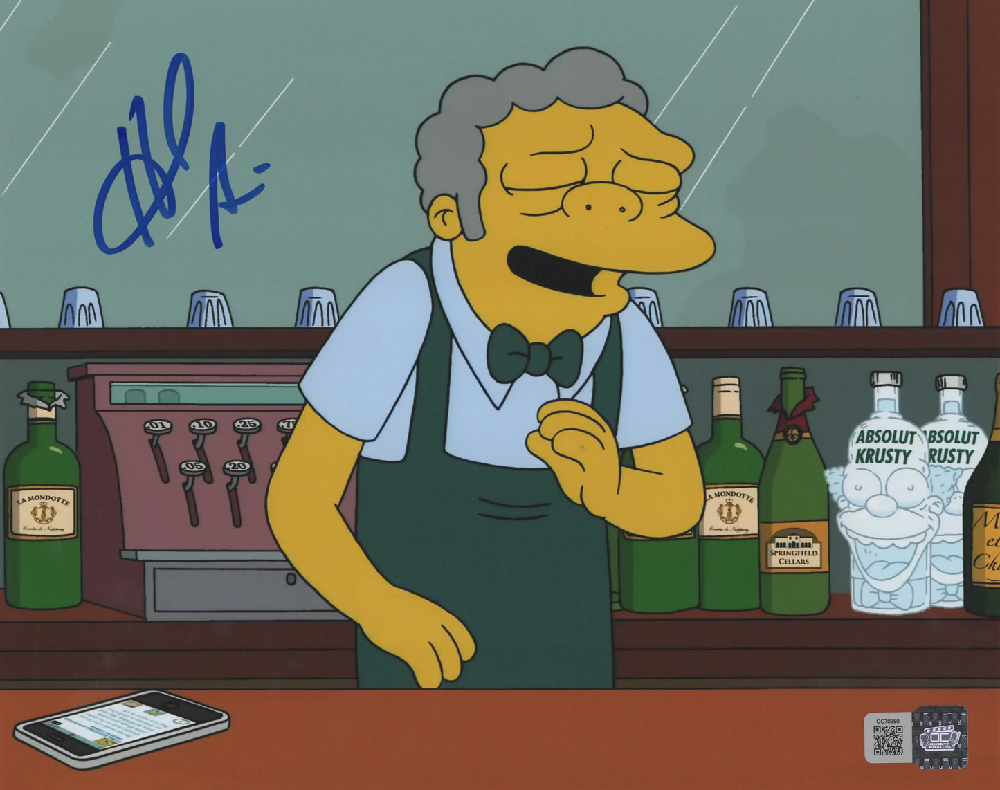 Hank Azaria signed 8x10 The Simpsons Moe Szyslak photo 1D