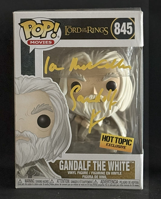 Ian McKellen signed LOTR Hot Topic Exclusive Gandalf The White Funko Pop! #845