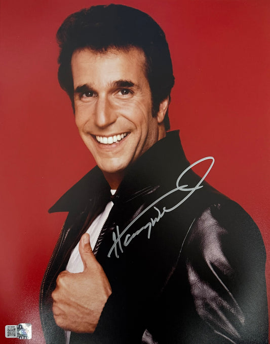 Henry Winkler signed 11x14 Happy Days Fonzie photo 1C