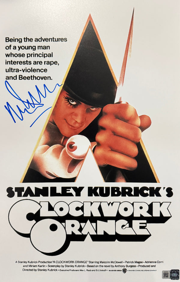 Malcolm McDowell signed 11x17 Clockwork Orange movie poster photo