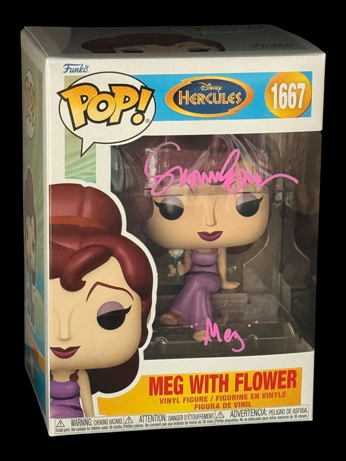 Susan Egan signed Disney Hercules Meg with Flower Funko Pop! 1667