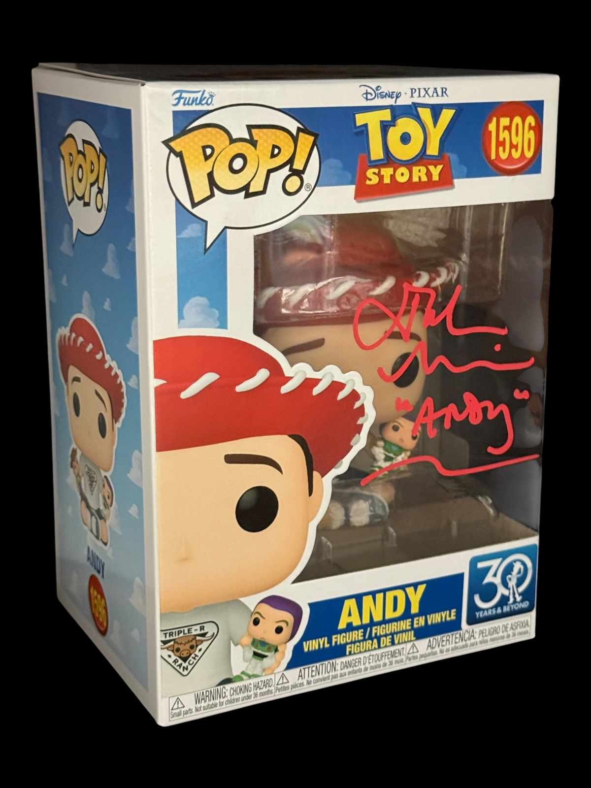 John Morris signed Disney - Pixar Toy Story Andy Funko Pop! 1596