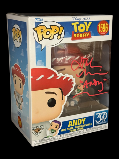 John Morris signed Disney - Pixar Toy Story Andy Funko Pop! 1596