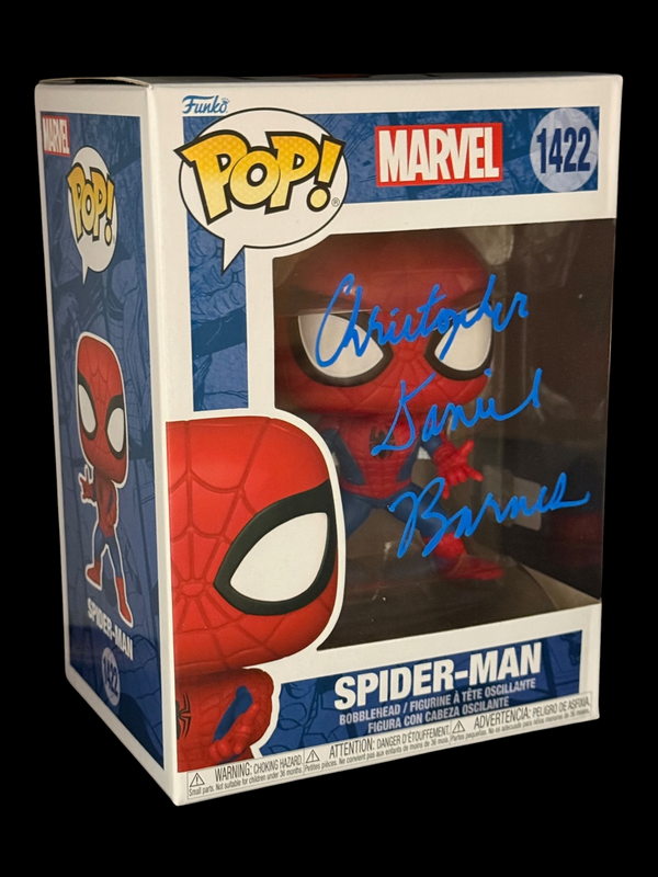 Christopher Daniel Barnes signed Marvel Spider-Man Funko Pop 1422 Blue
