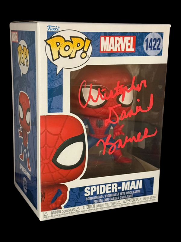 Christopher Daniel Barnes signed Marvel Spider-Man Funko Pop 1422 Red