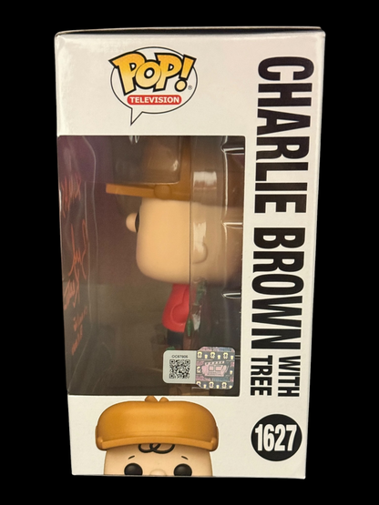 Brad Kesten signed Peanuts Charlie Brown with Tree Funko Pop! 1627 "MERRY XMAS"