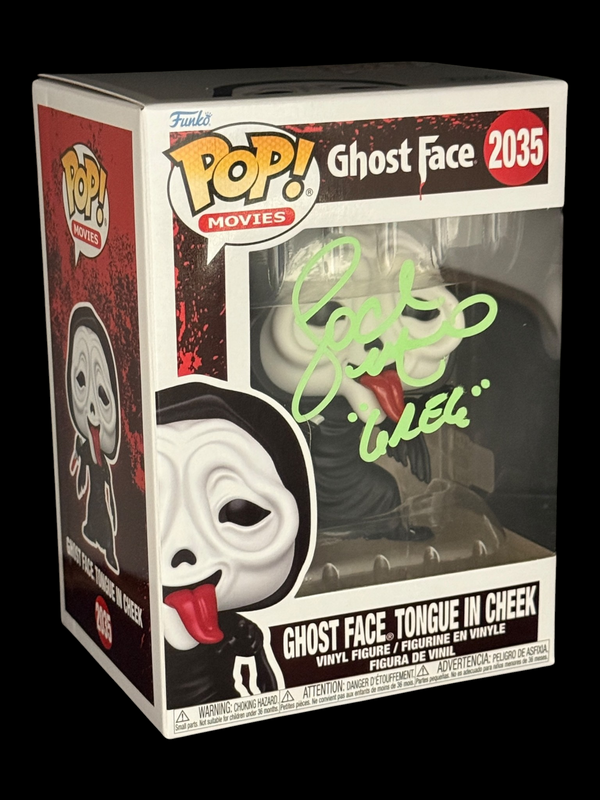 Lochlyn Munro signed Ghost Face Tongue in Cheek Funko Pop! 2035