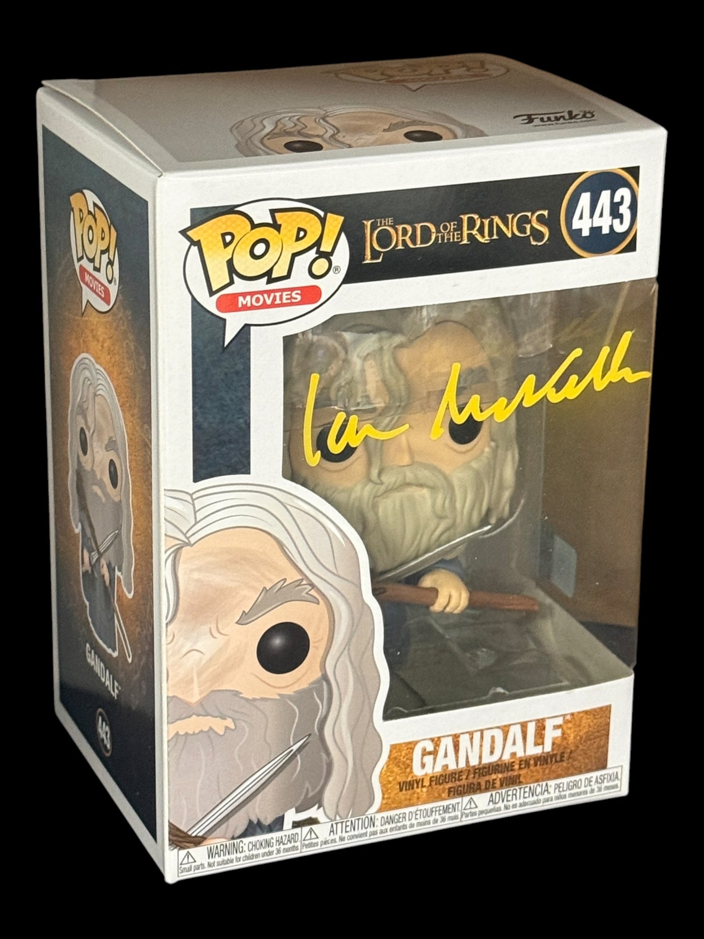Sir Ian McKellen signed Lord of the Rings Gandalf Funko Pop! 443 Yellow
