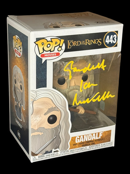 Sir Ian McKellen signed Lord of the Rings Gandalf Funko Pop! 443 Yellow CN