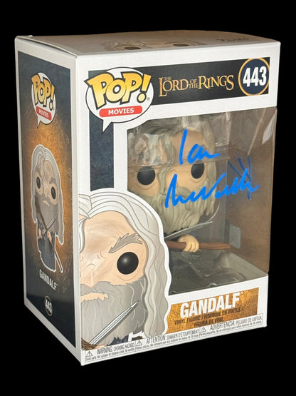 Sir Ian McKellen signed Lord of the Rings Gandalf Funko Pop! 443 Blue Rune