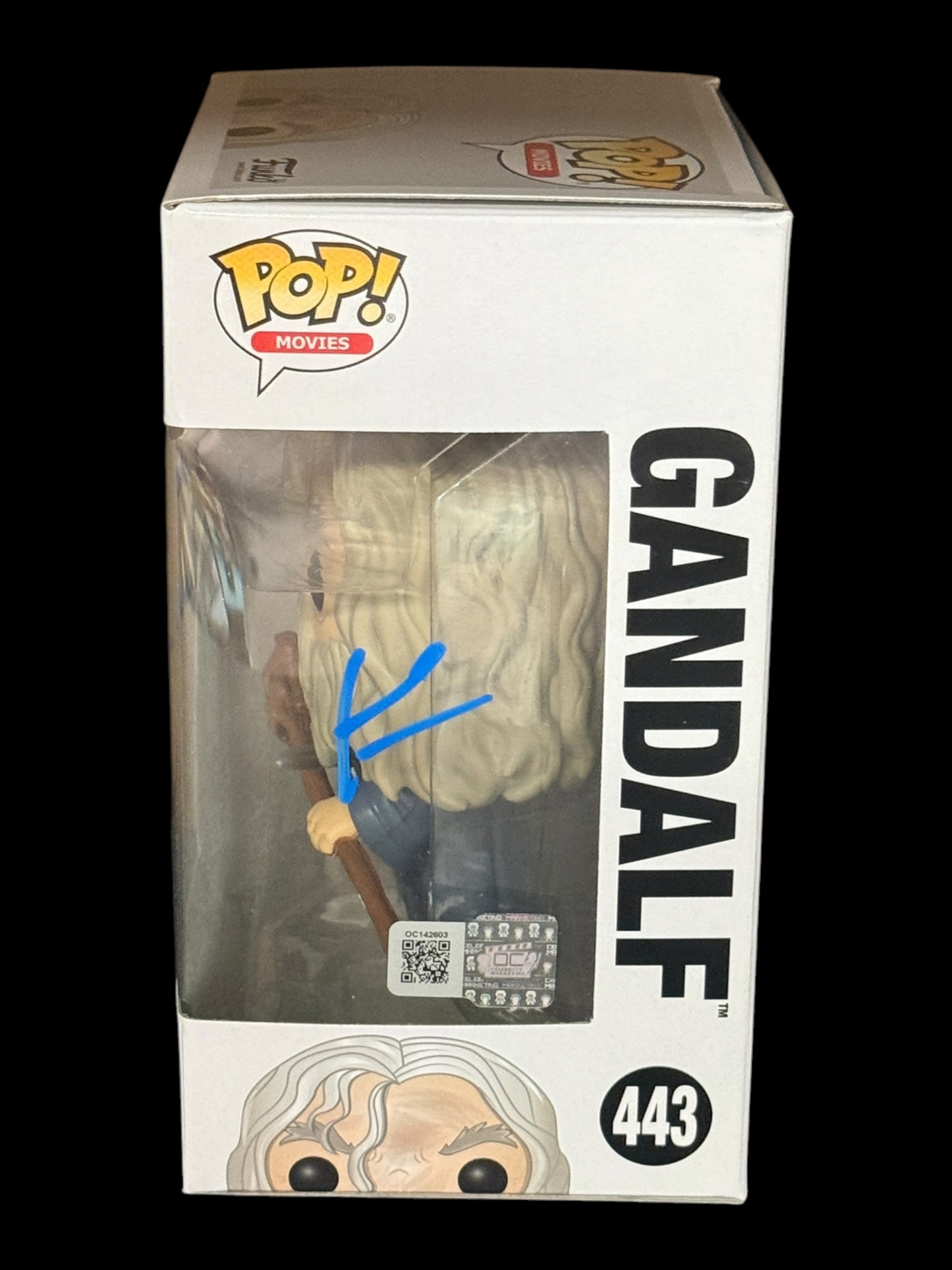 Sir Ian McKellen signed Lord of the Rings Gandalf Funko Pop! 443 Blue Rune