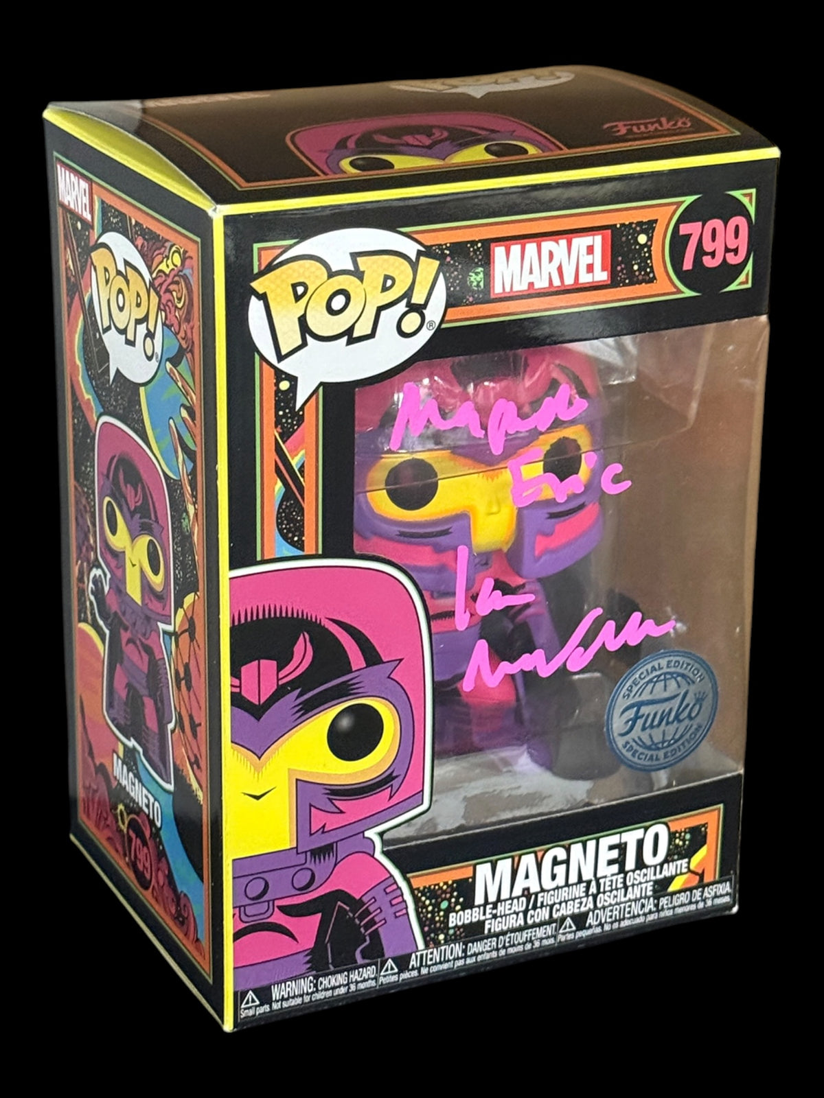 Ian McKellen signed Marvel Funko Special Edition Magneto Funko Pop! #799 - Double CN