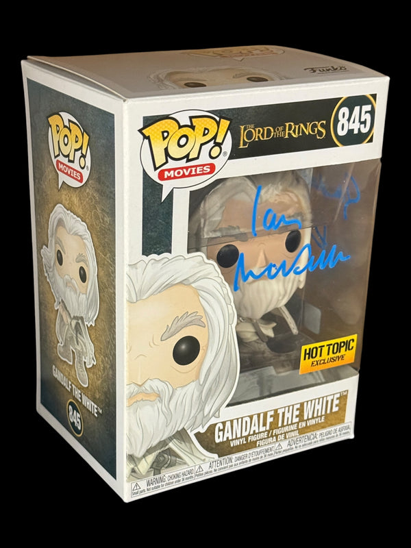 Sir Ian McKellen signed Lord of the Rings Gandalf the White Hot Topic Exclusive Funko Pop! #845