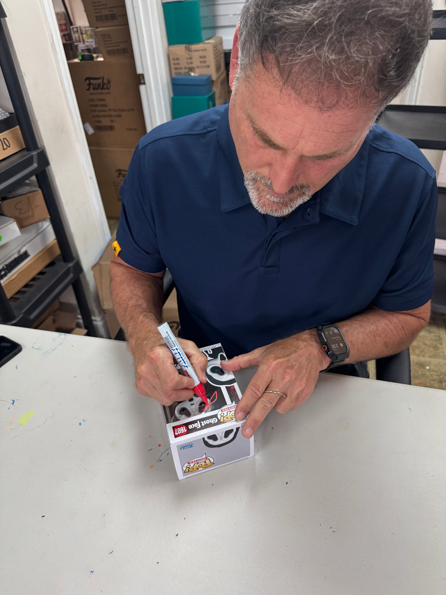 Jeff Brockton signed Ghost Face Scream 3 Funko Pop! - White