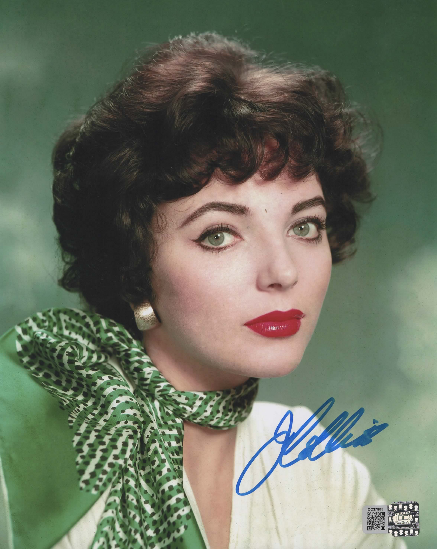 Joan Collins signed 8x10 portrait photo 1A