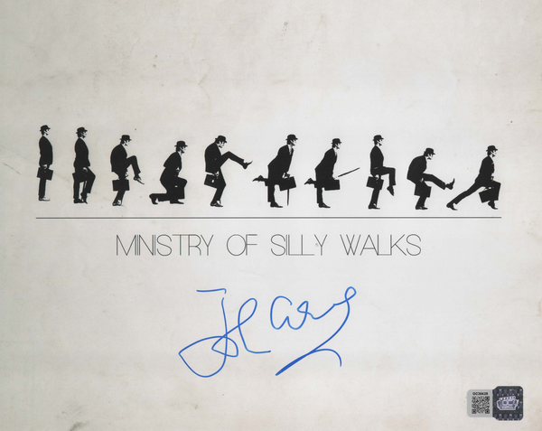 John Cleese signed 8x10 Ministry of Silly Walks photo