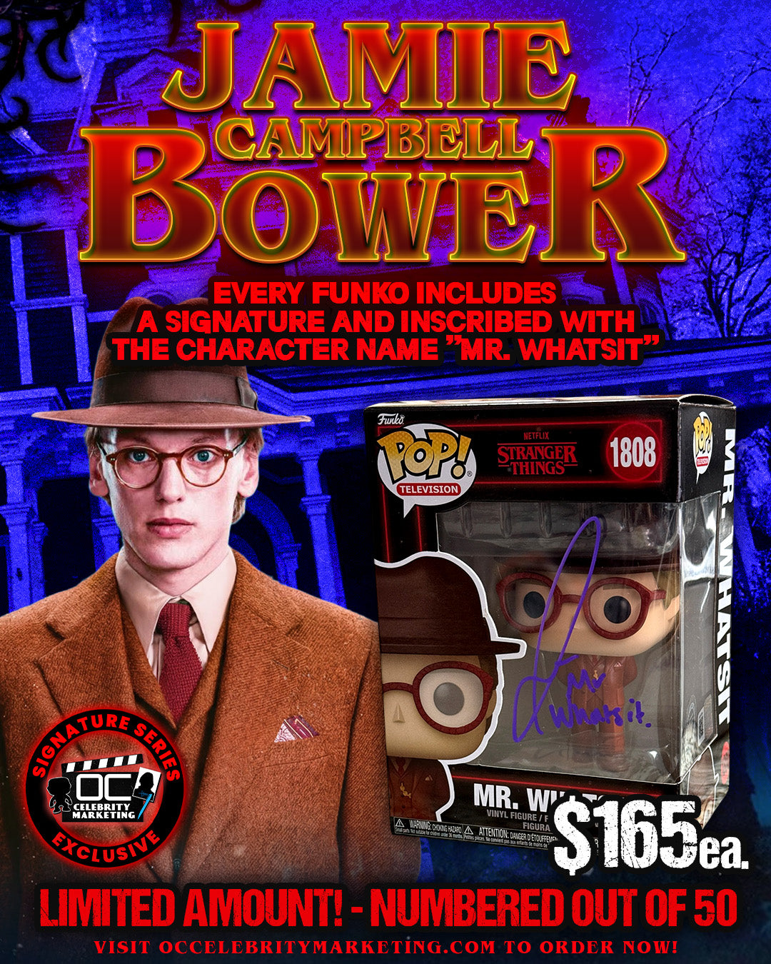 Jamie Campbell Bower Signature Series: Netflix Stranger Things Mr. Whatsit Funko Pop! #1808 (#/50)