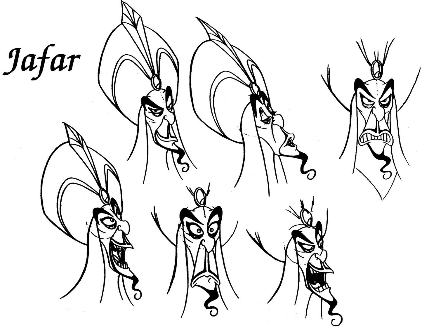 Jonathan Freeman signed Jafar Sketch Image (8x10, 11x14)
