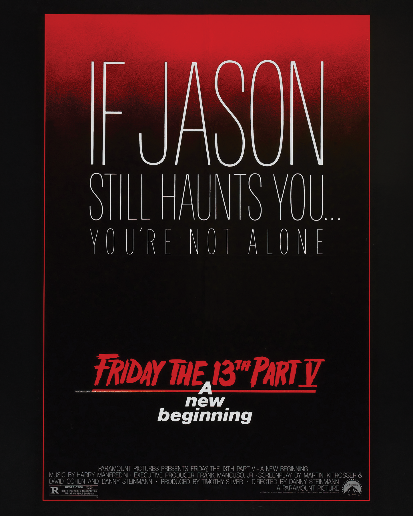 Tom Morga signed Friday the 13th Part V Poster Image #2 (8x10, 11x17) Pre-Order