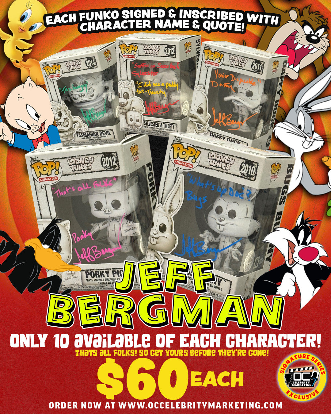 Jeff Bergman Looney Tunes Signature Series Funko Pops (#/10)