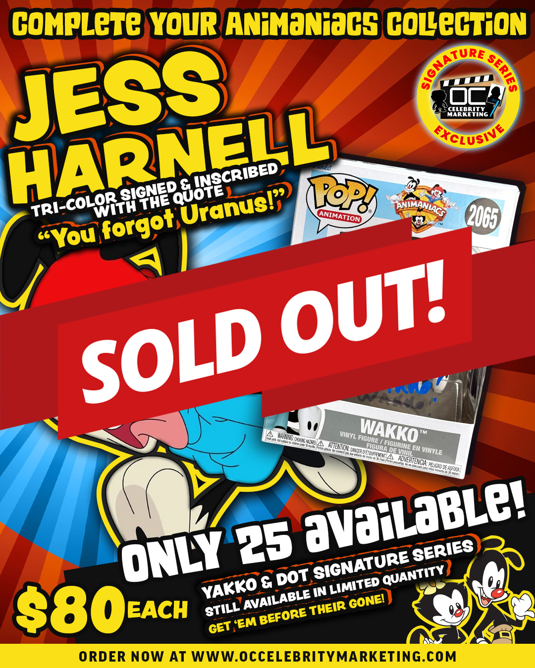 Jess Harnell: Animaniacs Wakko Funko Pop! #2065 (#/25)