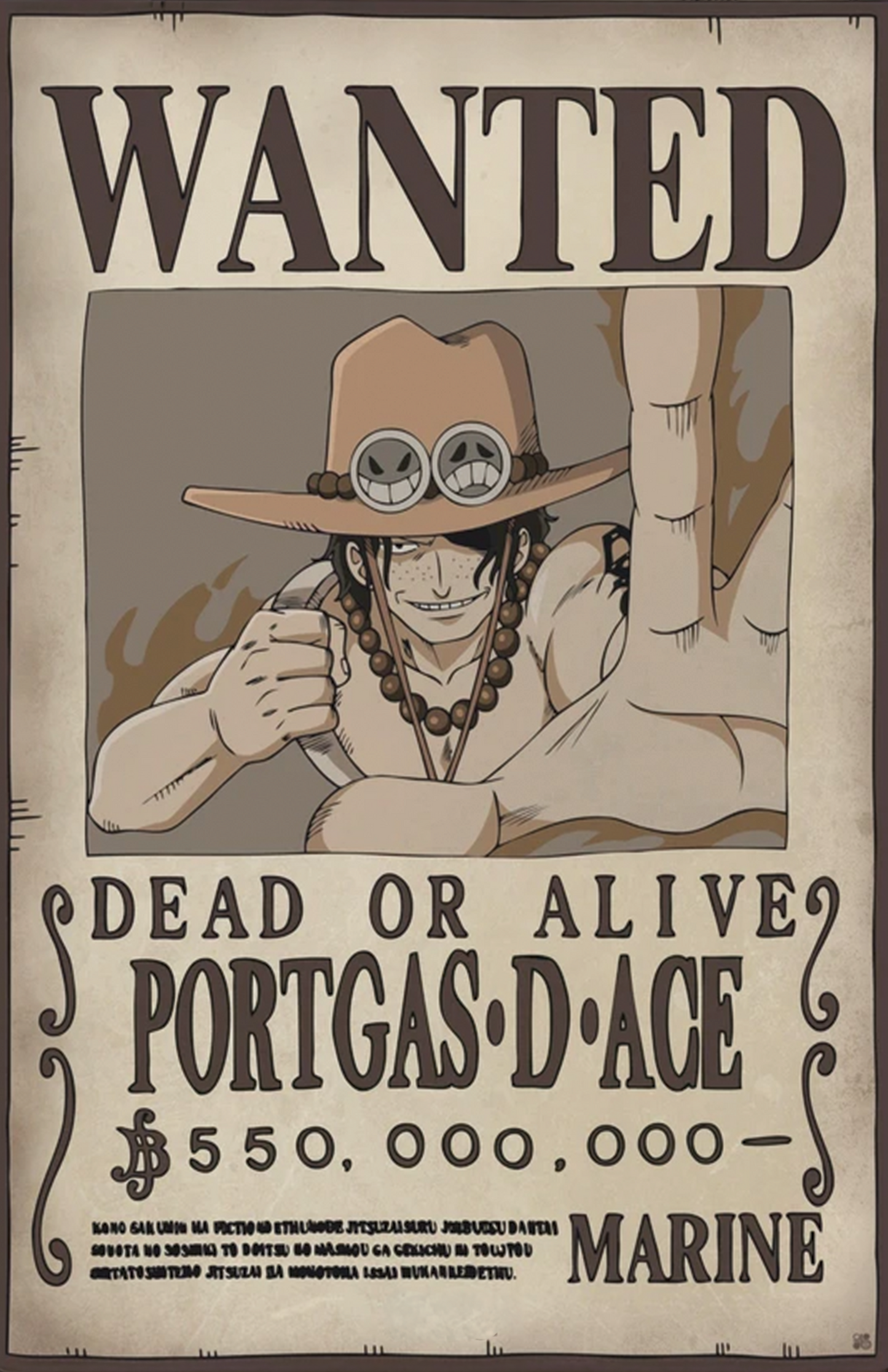 Jesse Hooker signed One Piece Ace Wanted Poster Photo (11x17) Pre-Order
