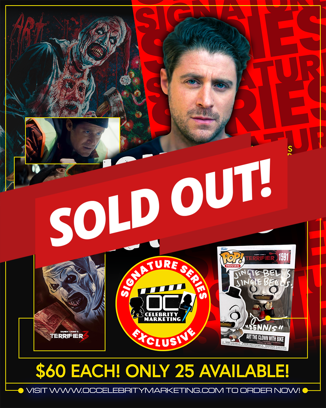 Jon Abrahams Signature Series: Terrifier Art the Clown with Bike Funko Pop! #1591 (#/25)