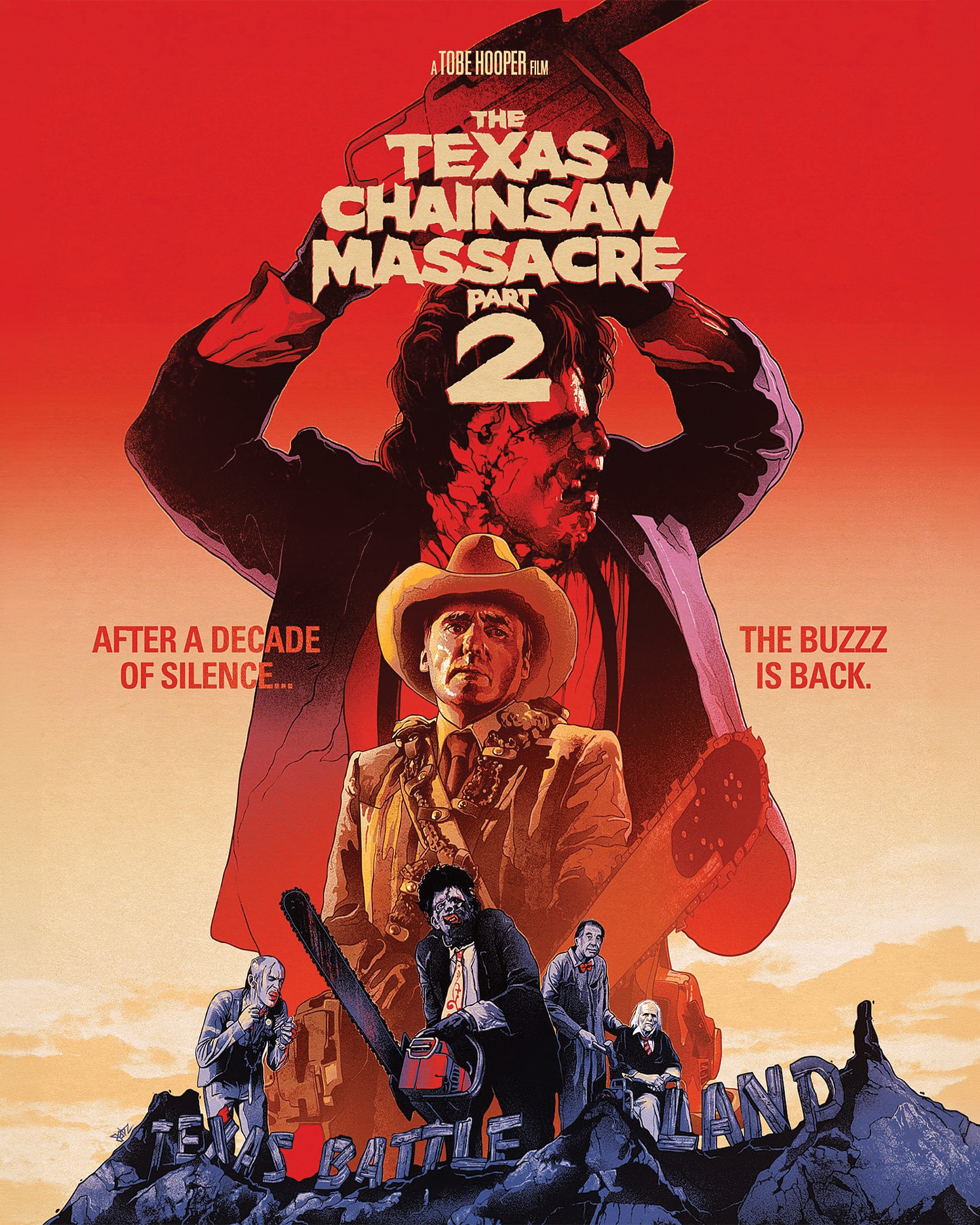 Tom Morga signed The Texas Chain Saw Masacre Part 2 Poster Image #1 (8x10, 11x17) Pre-Order