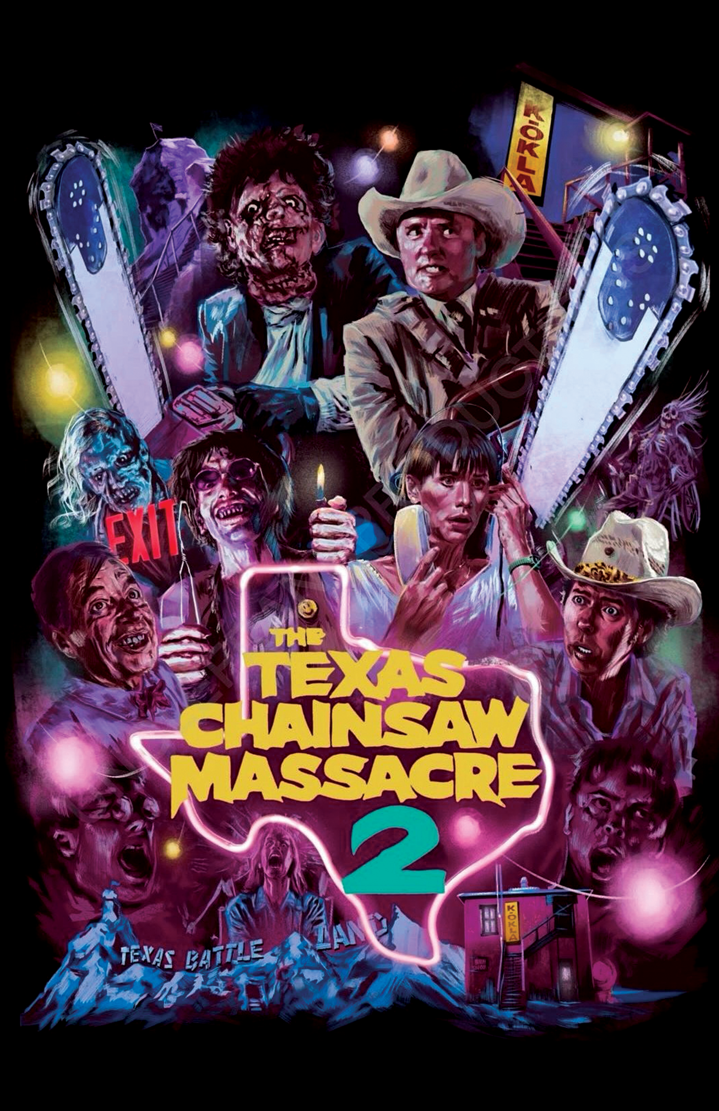 Tom Morga signed The Texas Chain Saw Masacre Part 2 Poster Image #5 (8x10, 11x14) Pre-Order