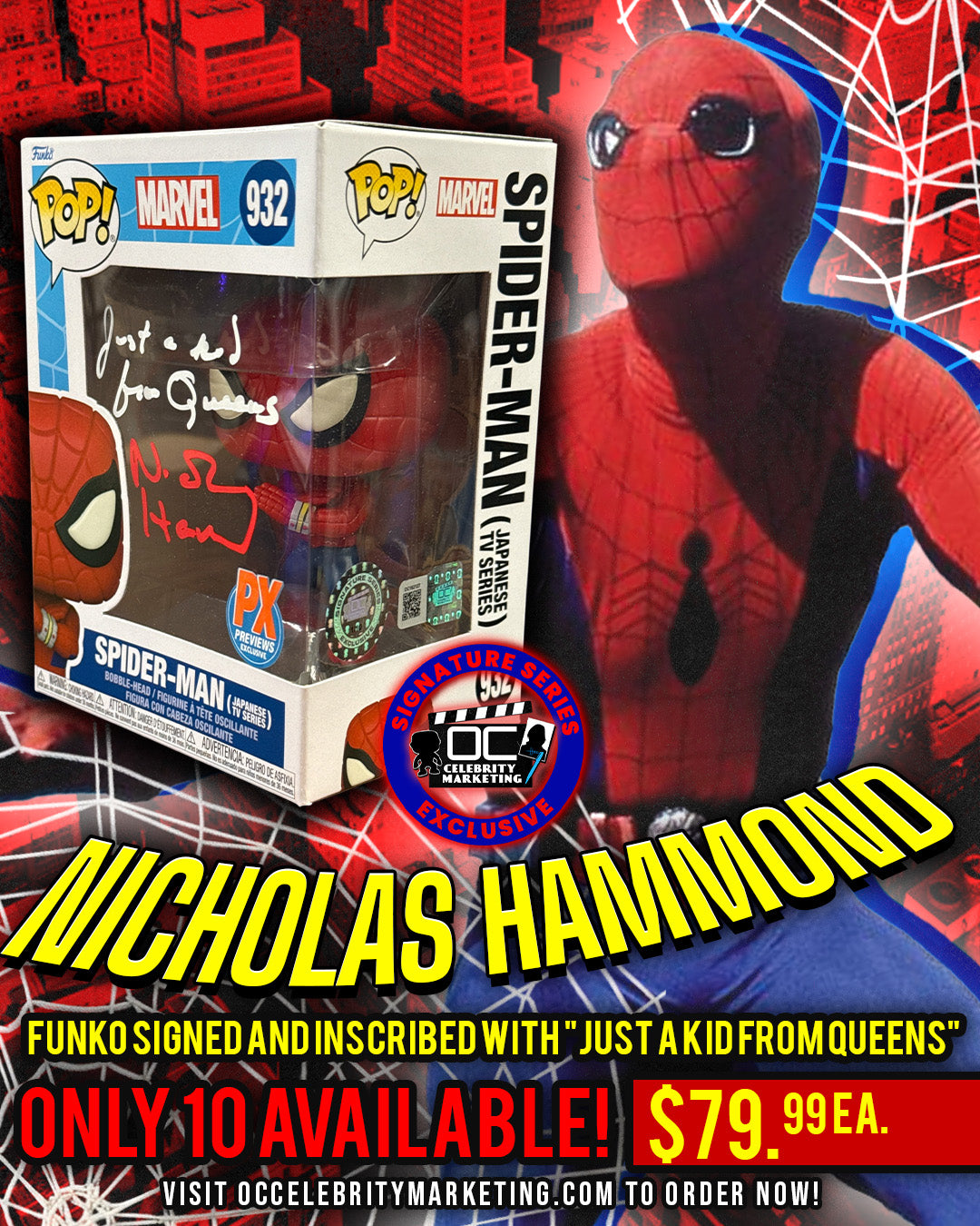 Nicholas Hammond: Marvel Spider-Man Previews Exclusive Funko Pop! #932 (#/10)
