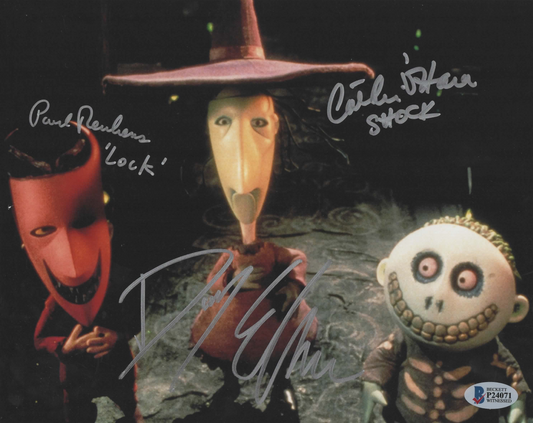 Paul Reubens, Catherine O'Hara & Danny Elfman signed 8x10 The Nightmare Before Christmas photo