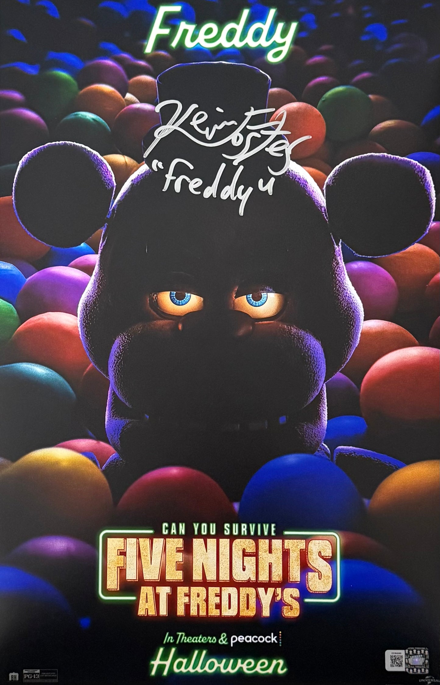 Kevin Foster signed FNAF 11x17 Freddy poster Photo