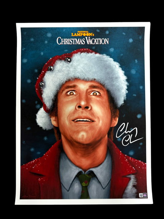 Chevy Chase signed 18" x24" Christmas Vacation Clark Griswold Fine Art Giclee Print