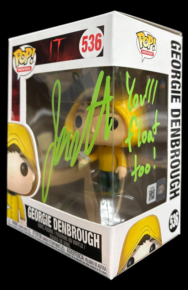 Jackson Robert Scott signed IT Georgie Debrough Funko Pop! "You'll Float Too" (Green)