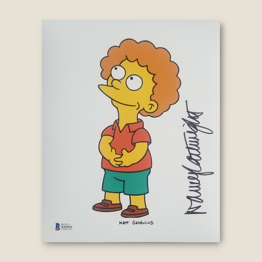 Nancy Cartwright signed 8x10 Todd Flanders The Simpsons photo auto Beckett COA