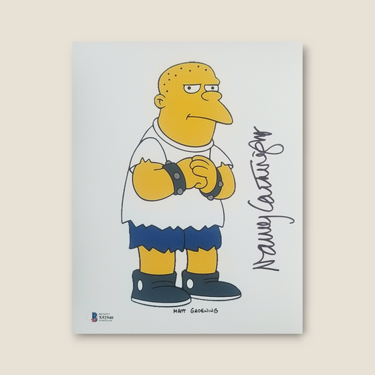 Nancy Cartwright signed 8x10 Kearney Zzyzwicz The Simpsons photo auto BAS COA