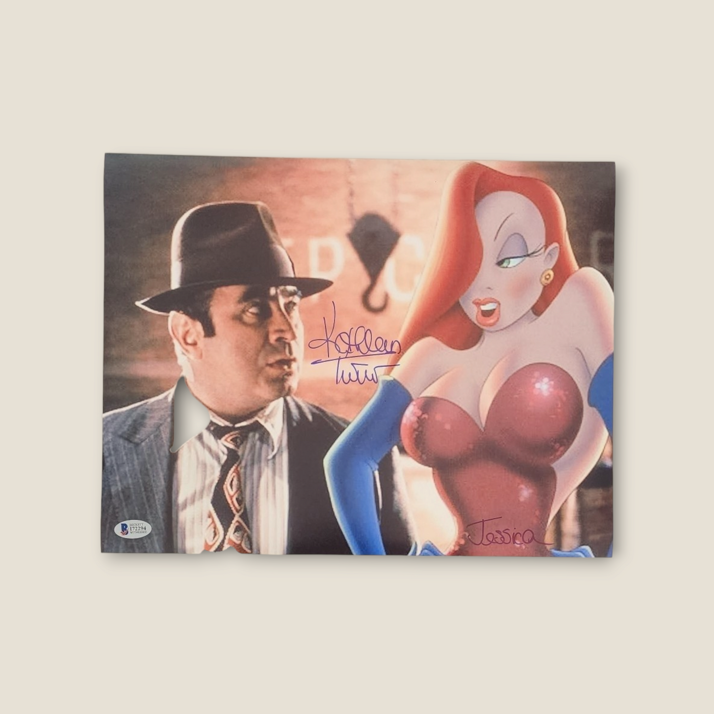 Kathleen Turner signed 11x14 Who Framed Roger Rabbit Jessica photo auto BAS COA