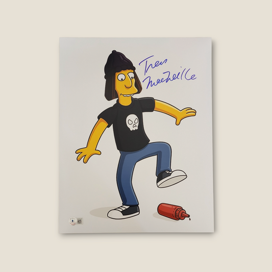 Tress MacNeille signed 11x14 The Simpsons Jimbo Jones photo auto Beckett QR code