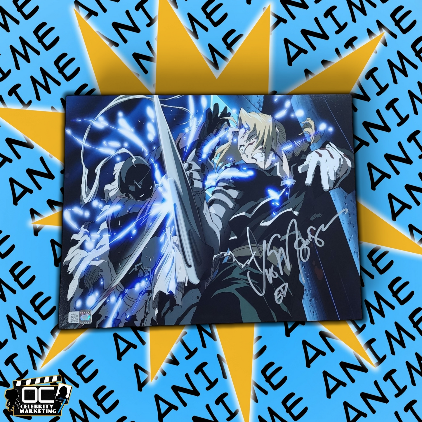 Vic Mignogna signed 11x14 Fullmetal Alchemist Edward photo OCCM QR Autograph