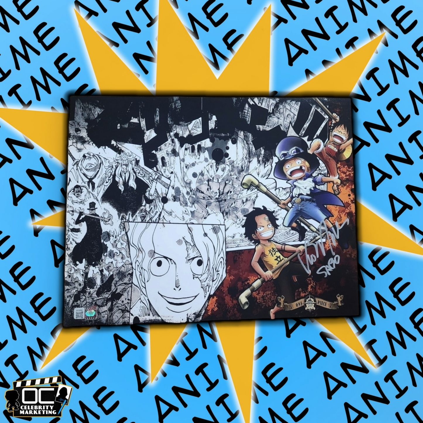 Vic Mignogna signed 11x14 Anime One Piece Sabo photo OCCM QR code Autographed