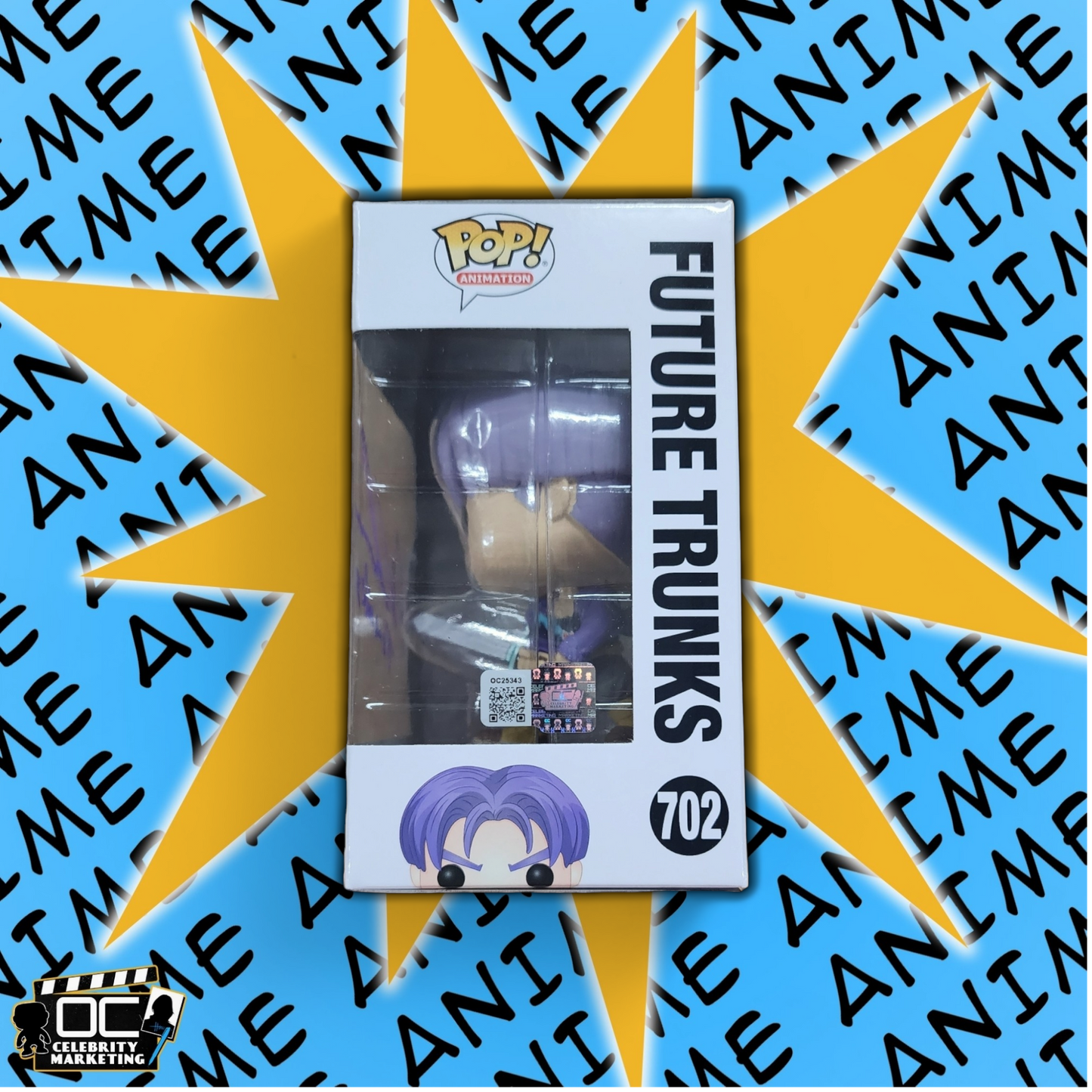 Eric Vale signed Dragon Ball Z Future Trunks Funko #702 auto QR code OCCM -P