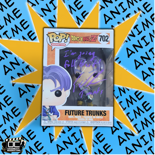 Eric Vale signed Dragon Ball Z Future Trunks Funko #702 auto QR code OCCM -QP