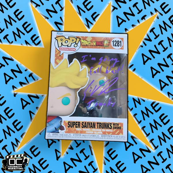 Eric Vale signed Dragon Ball Super Saiyan Trunks w/ sword Funko #1281 OCCM QR-QP