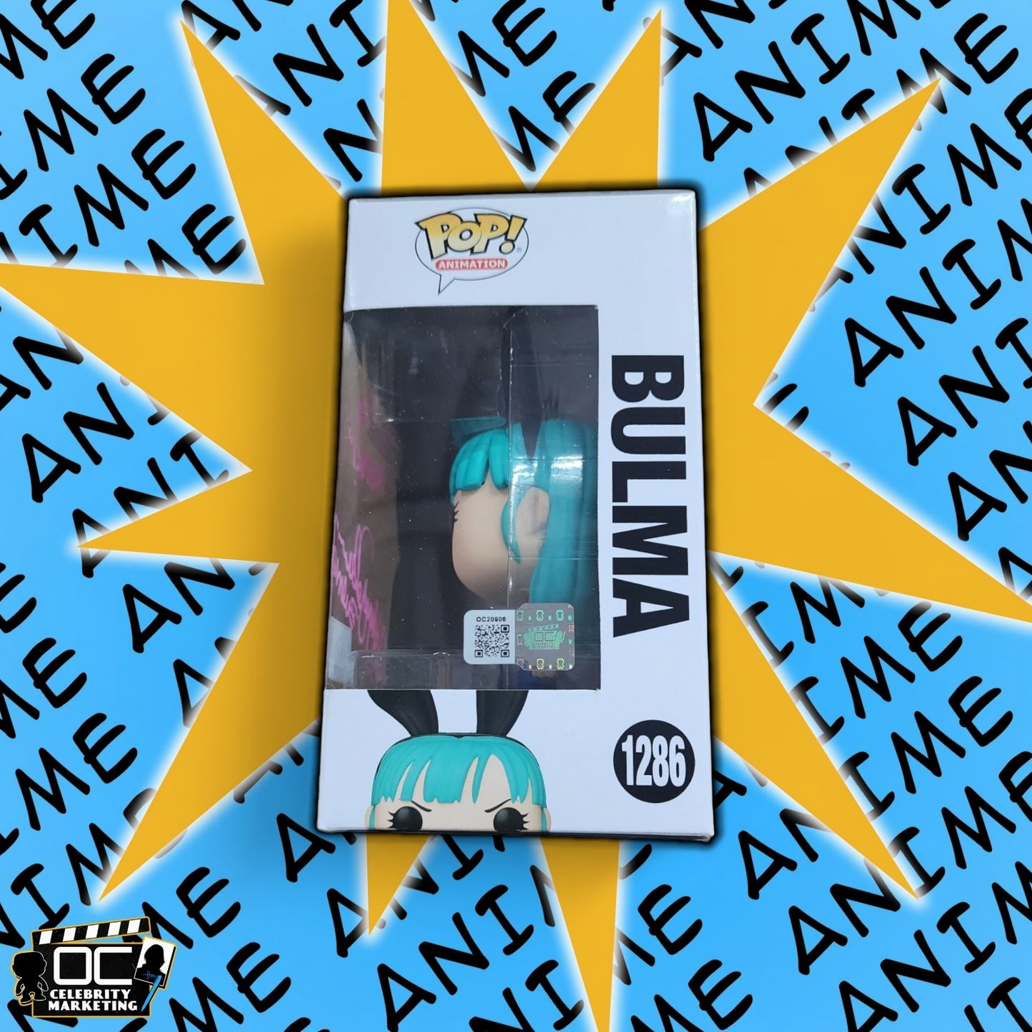 Tiffany Vollmer signed FYE Exclusive Dragon Ball Bulma Funko 1286 QR OCCM-Quote4