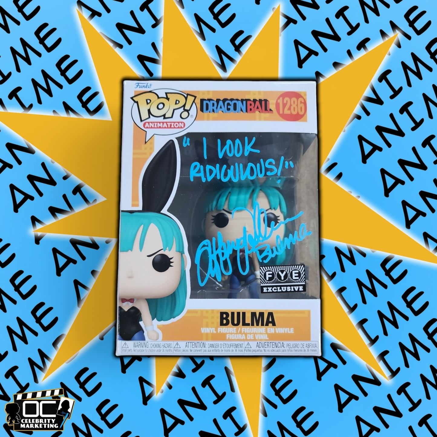 Tiffany Vollmer signed FYE Exclusive Dragon Ball Bulma Funko 1286 QR OCCM-Quote2