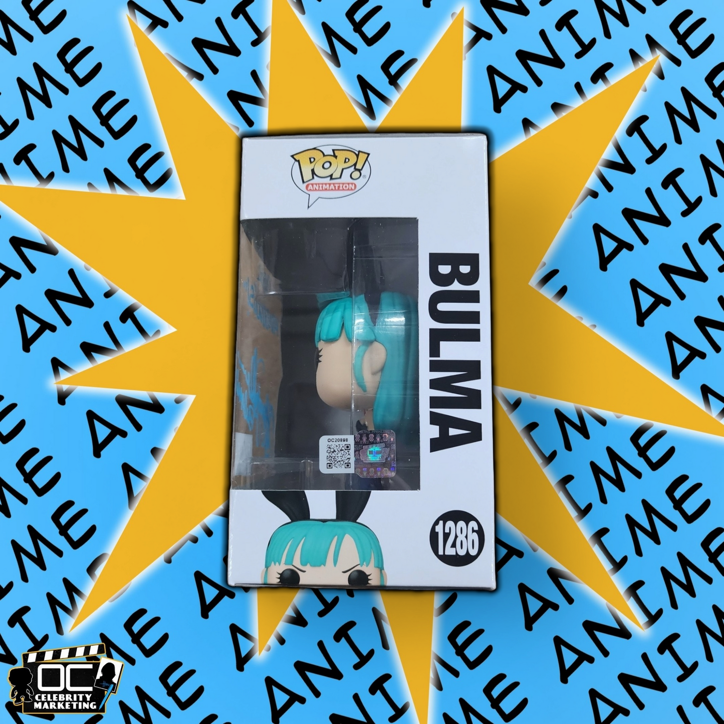 Tiffany Vollmer signed FYE Exclusive Dragon Ball Bulma Funko 1286 QR OCCM-Quote2