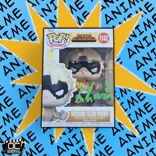 Kyle Hebert signed My Hero Academia Fatgum (Slim Form) Funko #1142 QR code OCCM