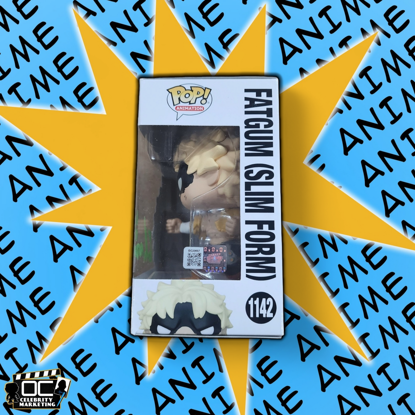 Kyle Hebert signed My Hero Academia Fatgum (Slim Form) Funko #1142 QR code OCCM