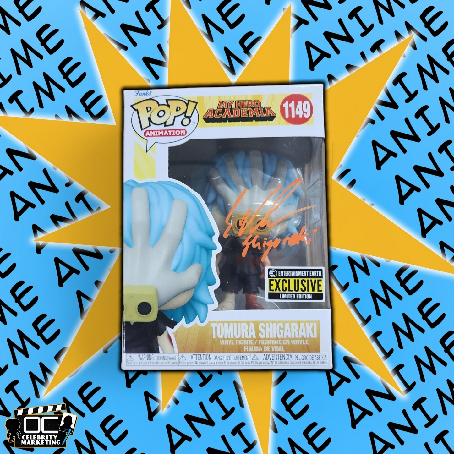 Eric Vale signed My Hero Academia E.E. LE Tomura Shigaraki Funko 1149 QR OCCM-O