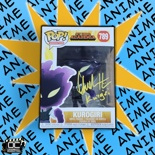 Chuck Huber signed My Hero Academia Kurogiri Funko #789 autograph QR code OCCM-Y